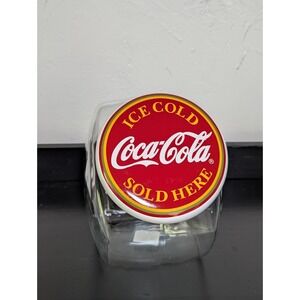 Vtg 90's Anchor Hocking Coca-Cola‎ Candy/Cookie Jar 8"
